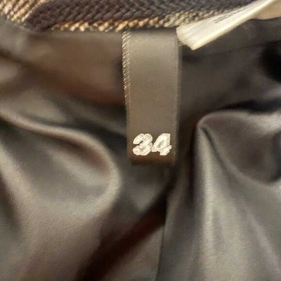 H&M Grey Herringbone Wool-Blend Long Coat Size 34 - Picture 12 of 14